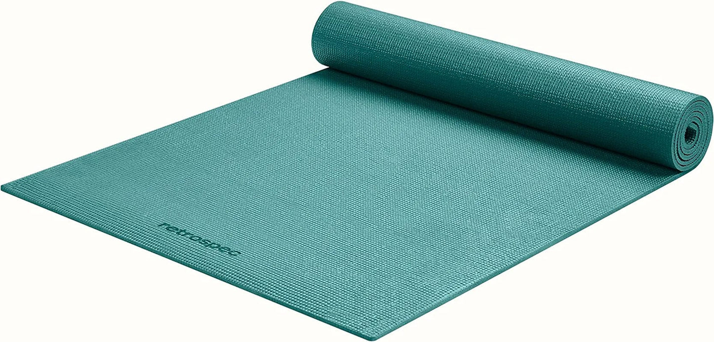 Retrospec Pismo Yoga Mat W/Nylon Strap for Men & Women - Non Slip Excercise Mat for Yoga, Pilates, Stretching, Floor & Fitness Workouts