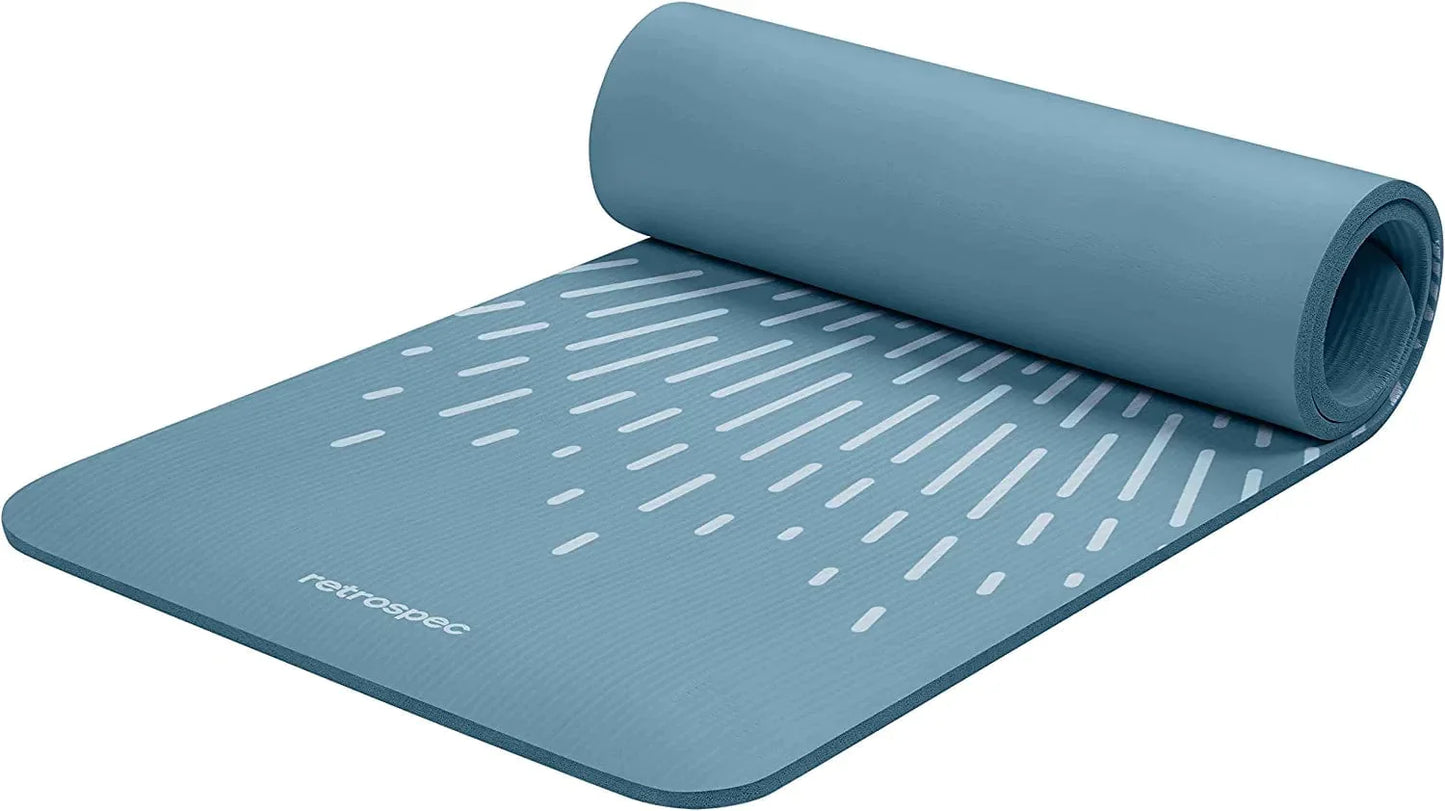 Retrospec Retrospec Solana Yoga Mat 1/2" Thick W/ Nylon Strap for Men & Women - Non Slip Excercise Mat for Yoga, Pilates, Stretching, Floor & Fitness Workouts