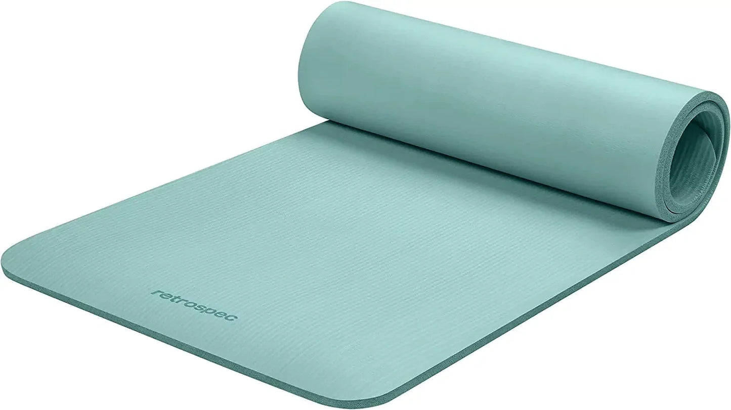 Retrospec Retrospec Solana Yoga Mat 1/2" Thick W/ Nylon Strap for Men & Women - Non Slip Excercise Mat for Yoga, Pilates, Stretching, Floor & Fitness Workouts