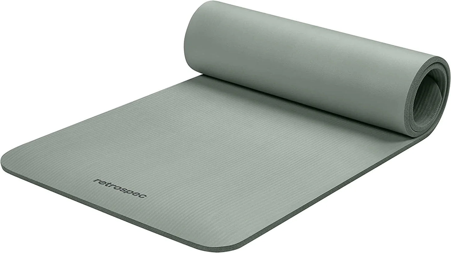 Retrospec Retrospec Solana Yoga Mat 1/2" Thick W/ Nylon Strap for Men & Women - Non Slip Excercise Mat for Yoga, Pilates, Stretching, Floor & Fitness Workouts
