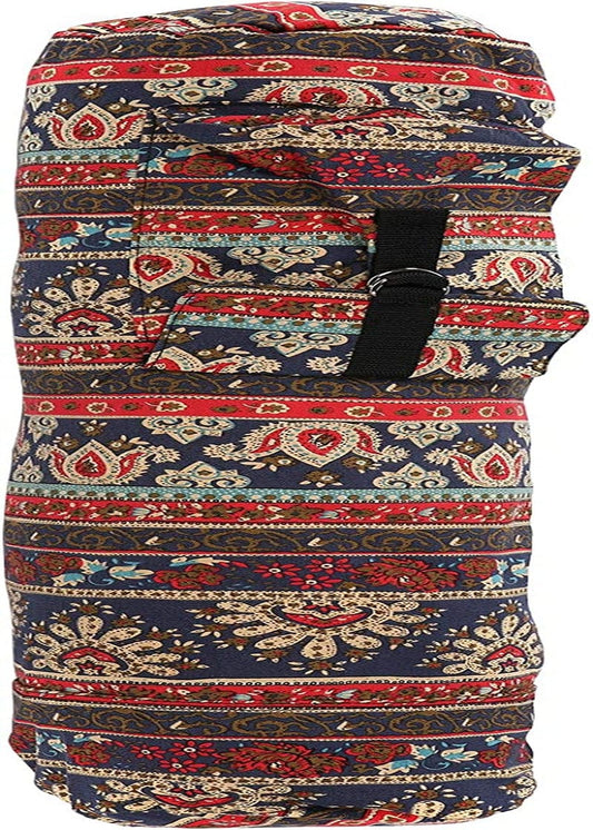 Ritoeasysports Yoga Shoulder Bag Canvas Wear-Resistant Printed Yoga Mat Storage Bag with Adjustable Shoulder Strap