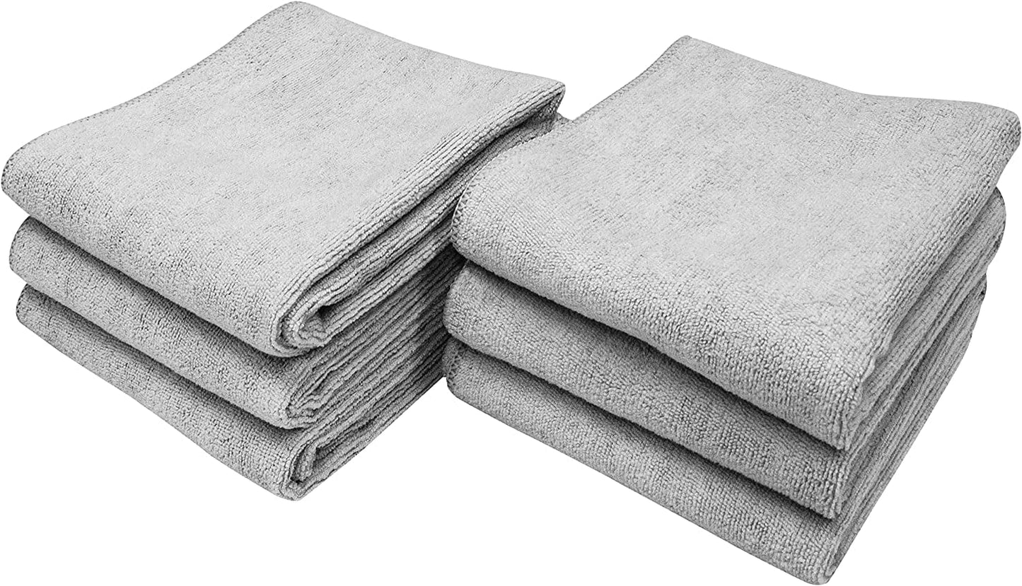S&T INC. Microfiber Fitness Exercise Gym Towels, 360 GSM, 6 Pack, 16-Inch X 27-Inch