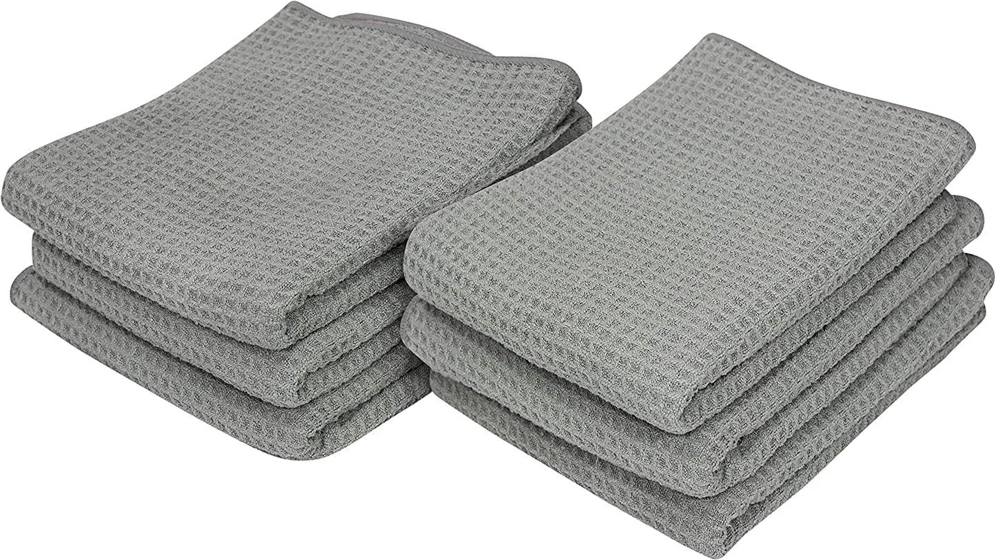 S&T INC. Microfiber Fitness Exercise Gym Towels, 360 GSM, 6 Pack, 16-Inch X 27-Inch