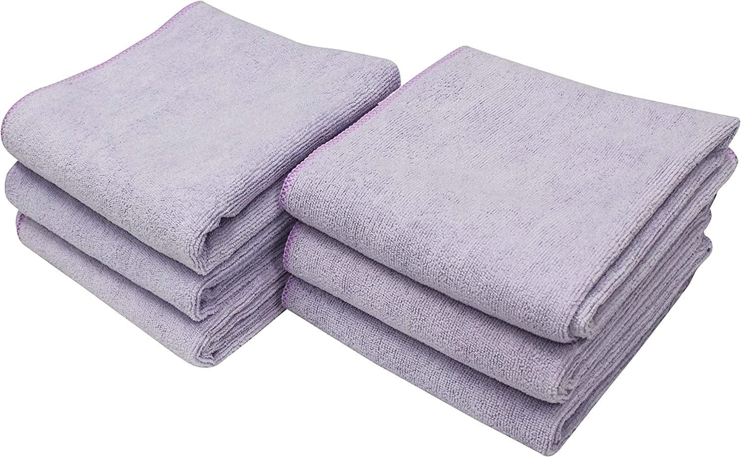 S&T INC. Microfiber Fitness Exercise Gym Towels, 360 GSM, 6 Pack, 16-Inch X 27-Inch