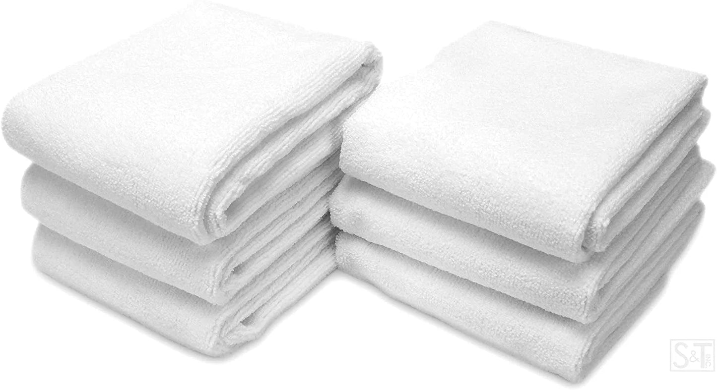 S&T INC. Microfiber Fitness Exercise Gym Towels, 360 GSM, 6 Pack, 16-Inch X 27-Inch
