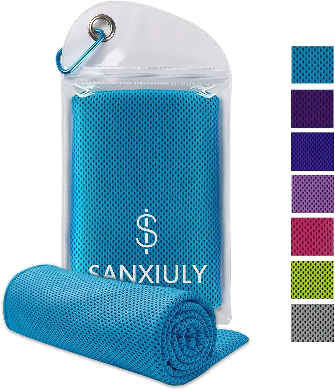 SANXIULY Cooling Towel for Sports, Workout, Fitness, Gym, Yoga, Pilates, Travel, Camping,Hiking,Running,Golf & More