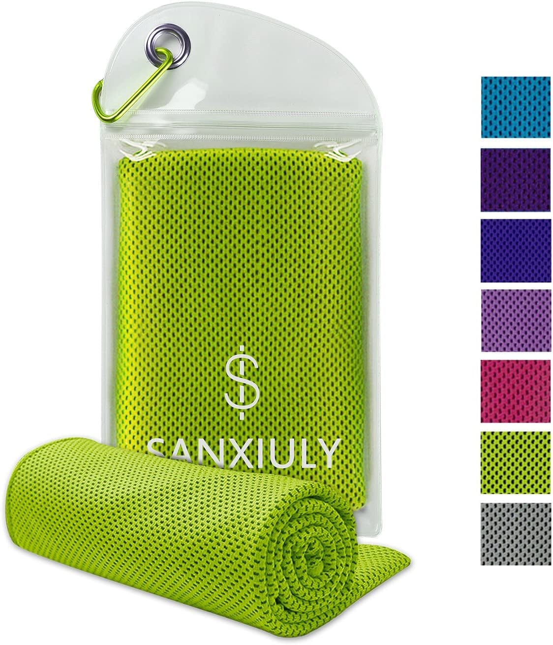 SANXIULY Cooling Towel for Sports, Workout, Fitness, Gym, Yoga, Pilates, Travel, Camping,Hiking,Running,Golf & More