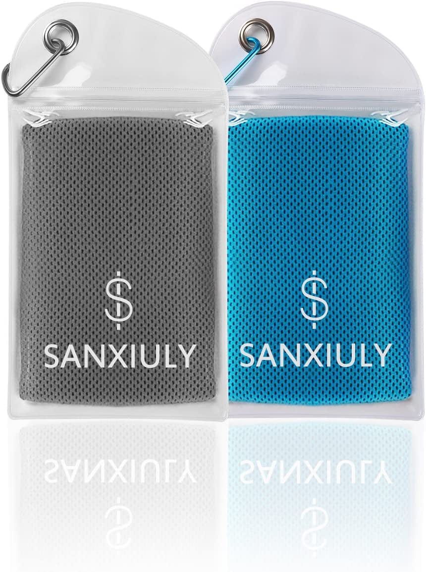 SANXIULY Cooling Towel for Sports, Workout, Fitness, Gym, Yoga, Pilates, Travel, Camping,Hiking,Running,Golf & More