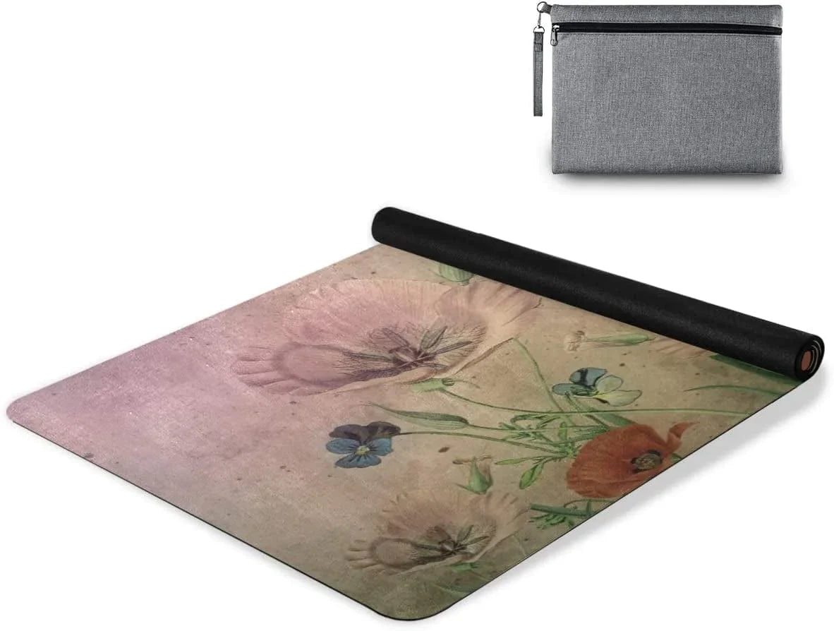 Senya Non Slip Yoga Towel Yoga Mat Flower Microfiber Combo Set Free Carry Bag Sweat Absorbent Perfect for Hot Yoga Bikram Pilates 342