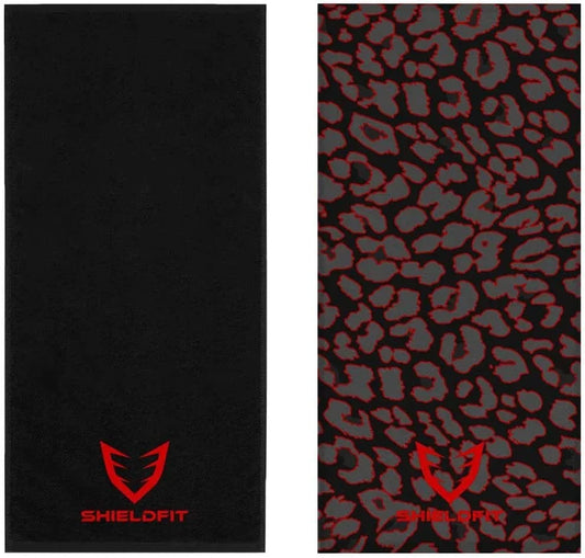 Shield Fit Workout-Fast Absorbent and Super Light, Odour Free Gym, Yoga, Sports, Towel for Mens and Womens (Tectonic X Red)