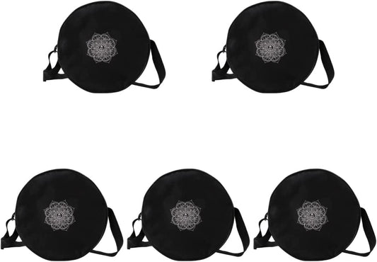 Sosoport 2Pcs Elegant Studio Accessory Double Wheel Nylon Organizing Carrier Black Massage Sports Prop Bags Tote with Pockets Er Travel Capacity Yoga Bag Exercise Flower