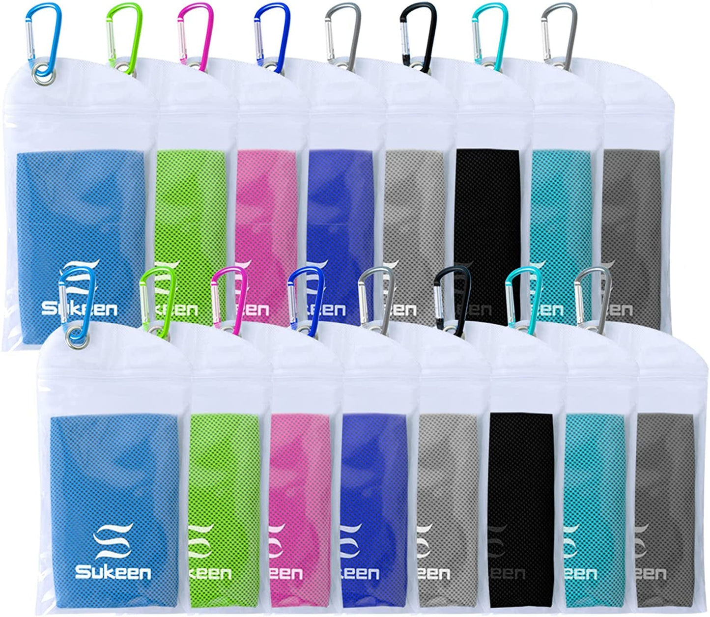 Sukeen Cooling Towel (40"X12") Bulk Ice Towel,Soft Breathable Chilly Towel,Microfiber Towel for Yoga,Sport,Running,Gym,Workout,Camping,Fitness,Workout & More Activities