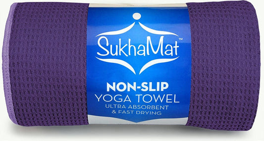 Sukhamat Hot Yoga Towel Sticky Weave Mat-Sized Non Slip Yoga Towel, Ultra Absorbent, Fast Drying, Bikram/Ashtanga/Hot Yoga Towel - Durable Microfiber, 24” X 72"