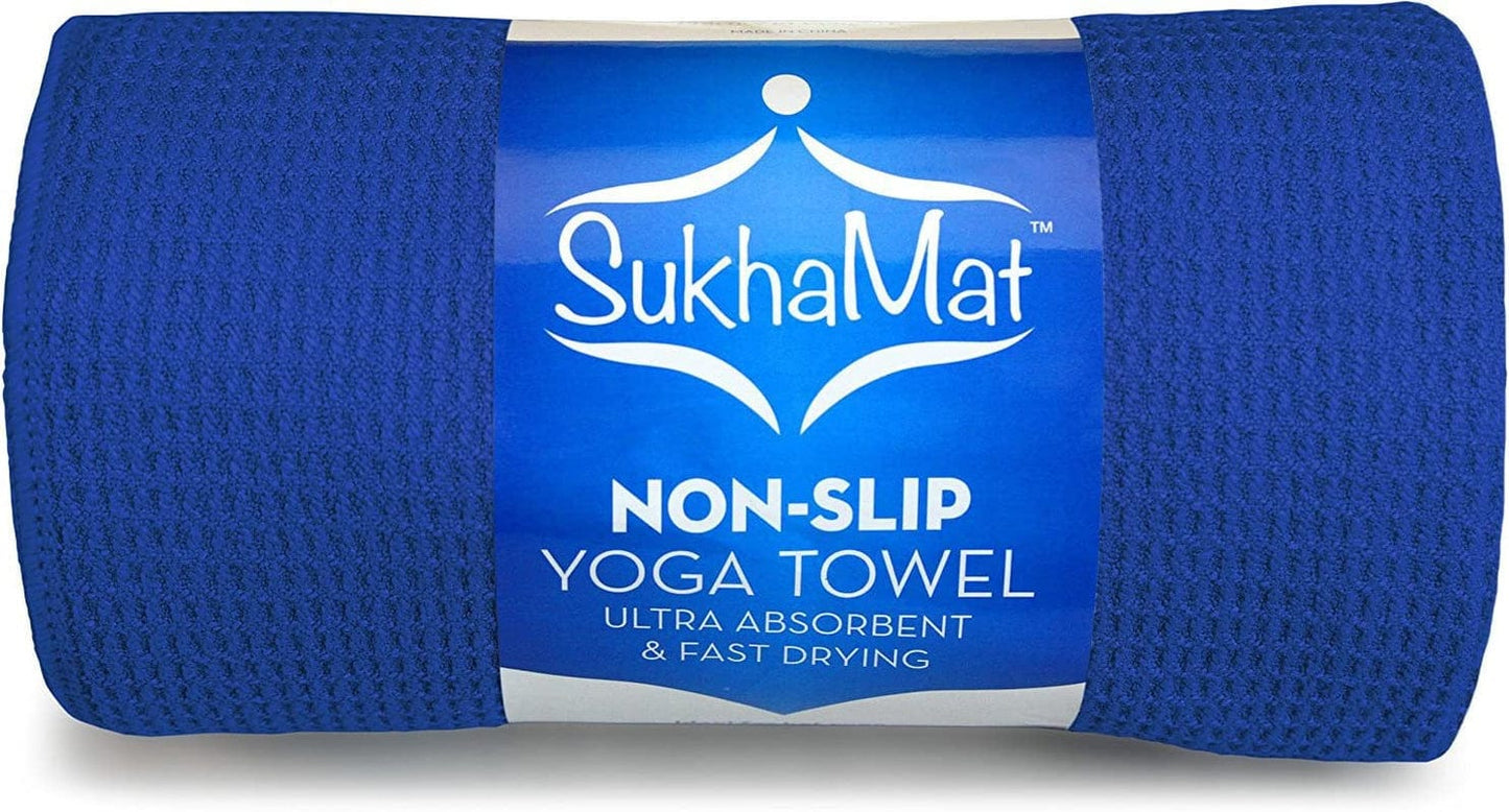 Sukhamat Hot Yoga Towel Sticky Weave Mat-Sized Non Slip Yoga Towel, Ultra Absorbent, Fast Drying, Bikram/Ashtanga/Hot Yoga Towel - Durable Microfiber, 24” X 72"
