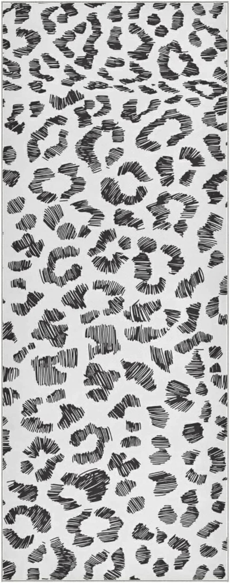 Susiyo Black and White Leopard Fur Texture Yoga Towel with Storage Mesh Bag Soft Sweat Absorbent Non Slip Hot Yoga Towels Ideal for Women & Men Travel 73" X 27"