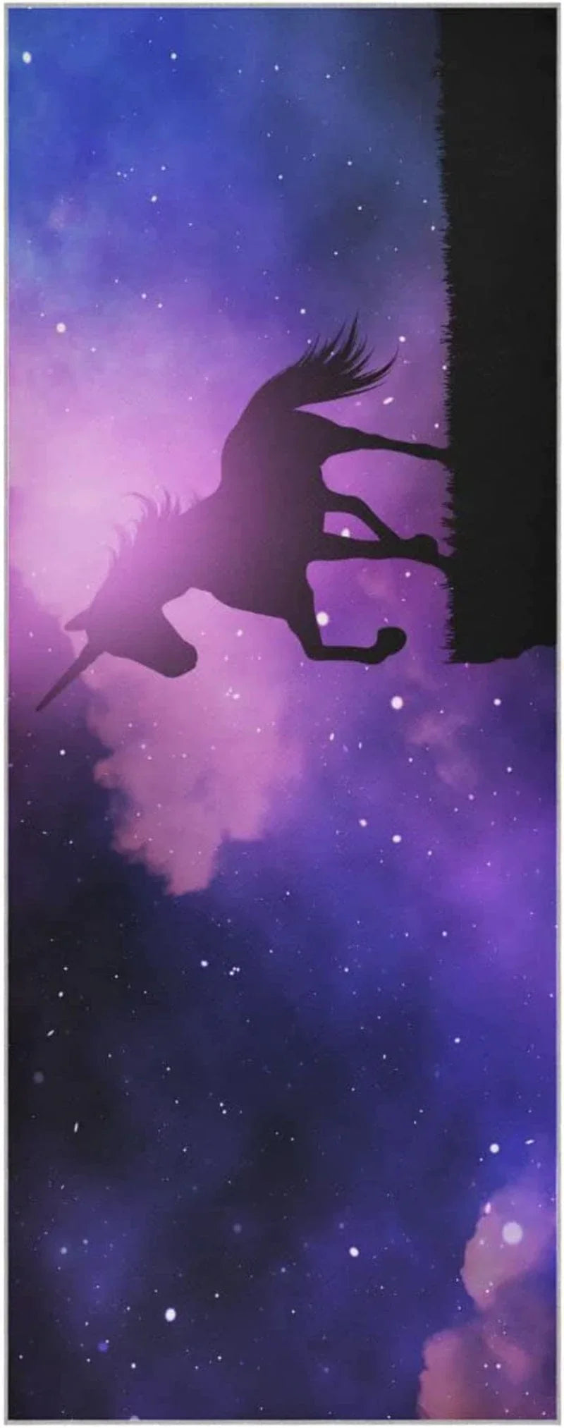 Susiyo Silhouette of a Fantasy Unicorn Yoga Towel with Storage Mesh Bag Soft Sweat Absorbent Non Slip Hot Yoga Towels Ideal for Women & Men Travel 73" X 27"