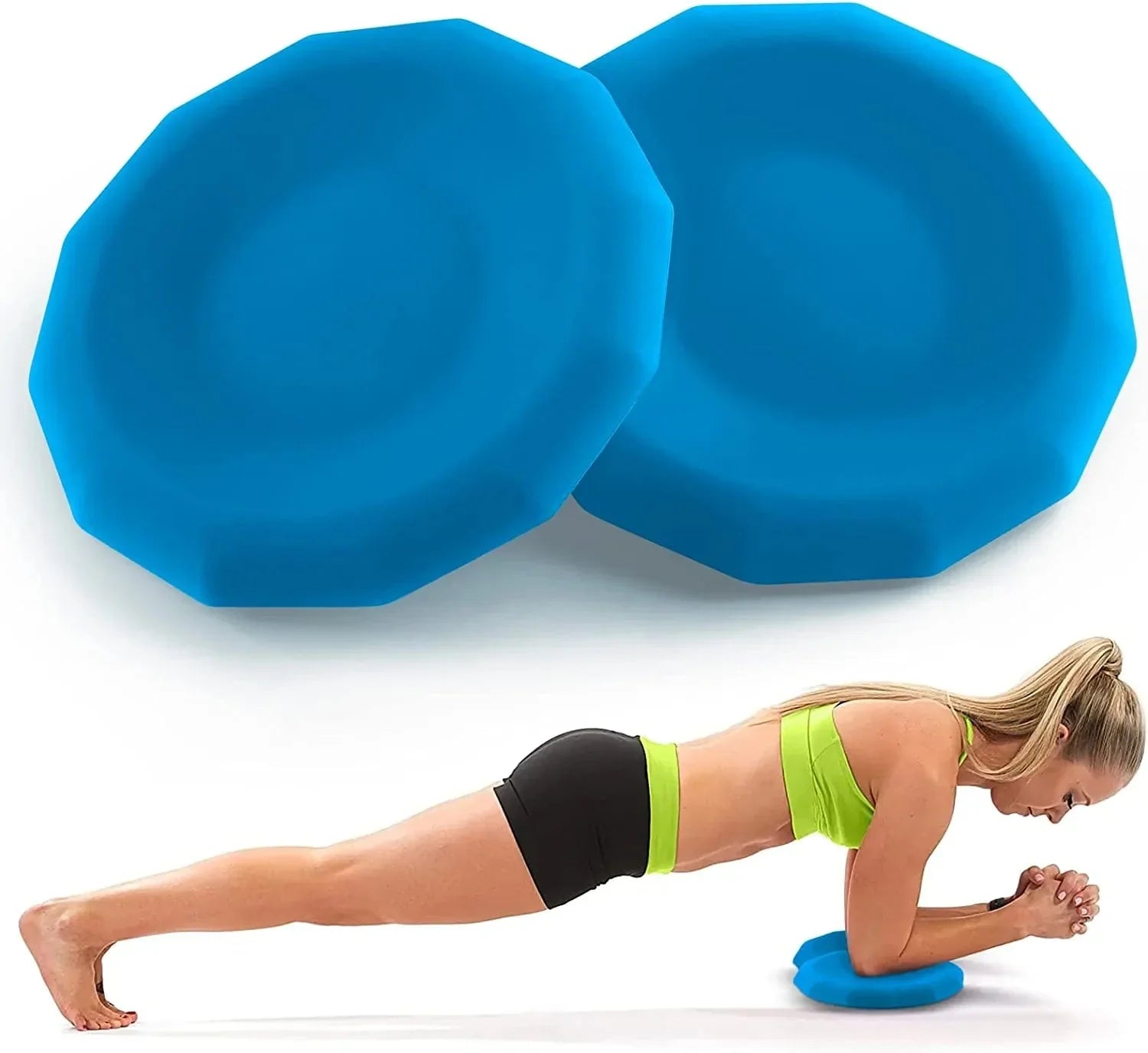 TOBWOLF 2PCS Yoga Knee Pad, anti Slip Yoga Support Pad Pilates Kneeling Pad, Extra Thick Exercise Workout Knee Pad Kneeling Support, Sports Balance Cushion for Protecting Knee, Ankle, Elbow, Hand