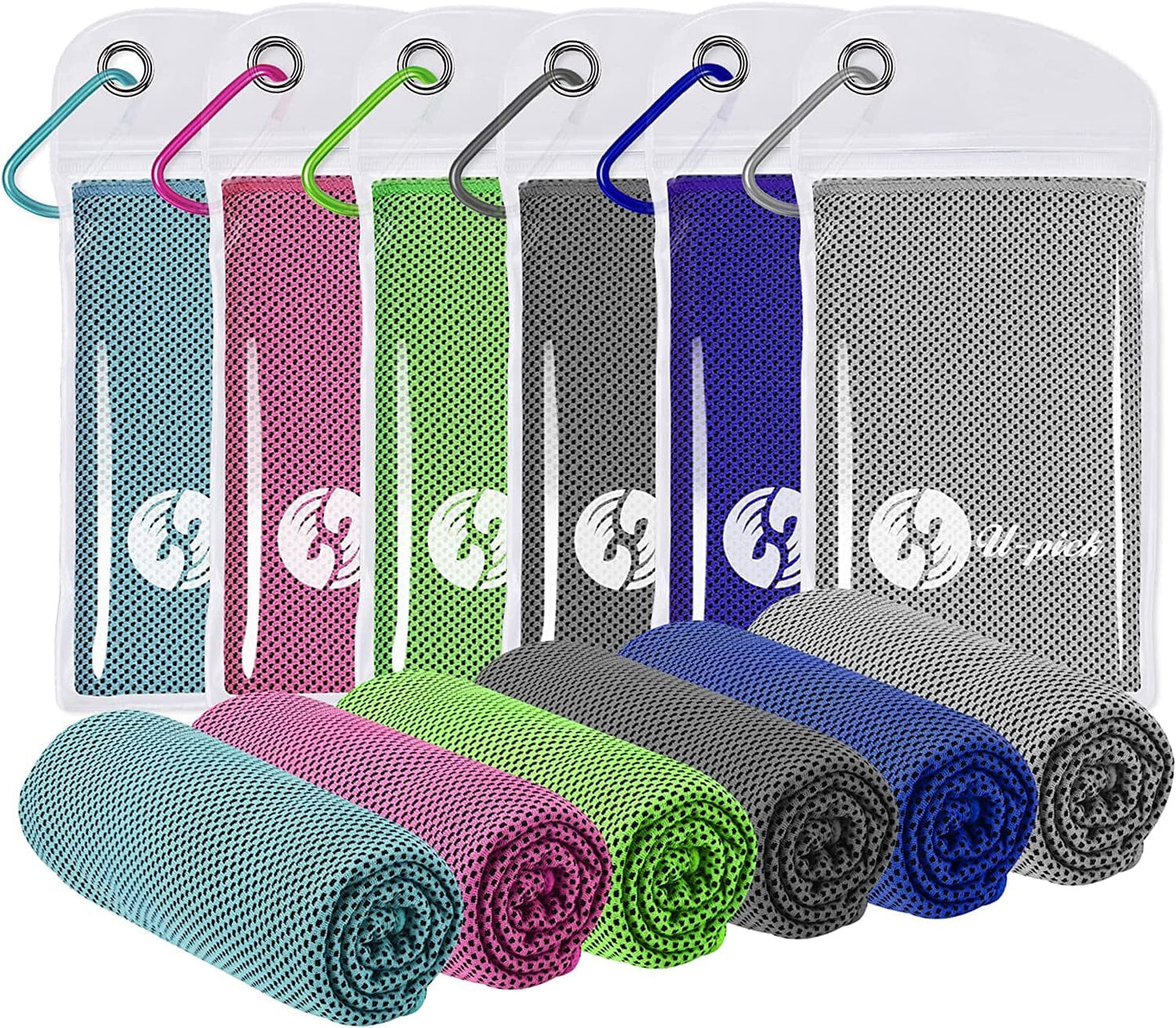 U-Pick 4 Packs Cooling Towel (40"X 12"),Ice Towel for Neck&Head,Microfiber Cool Towel,Soft Breathable Chilly Towel for Yoga,Sport,Gym,Workout,Camping,Fitness,Running,Workout & More Activities