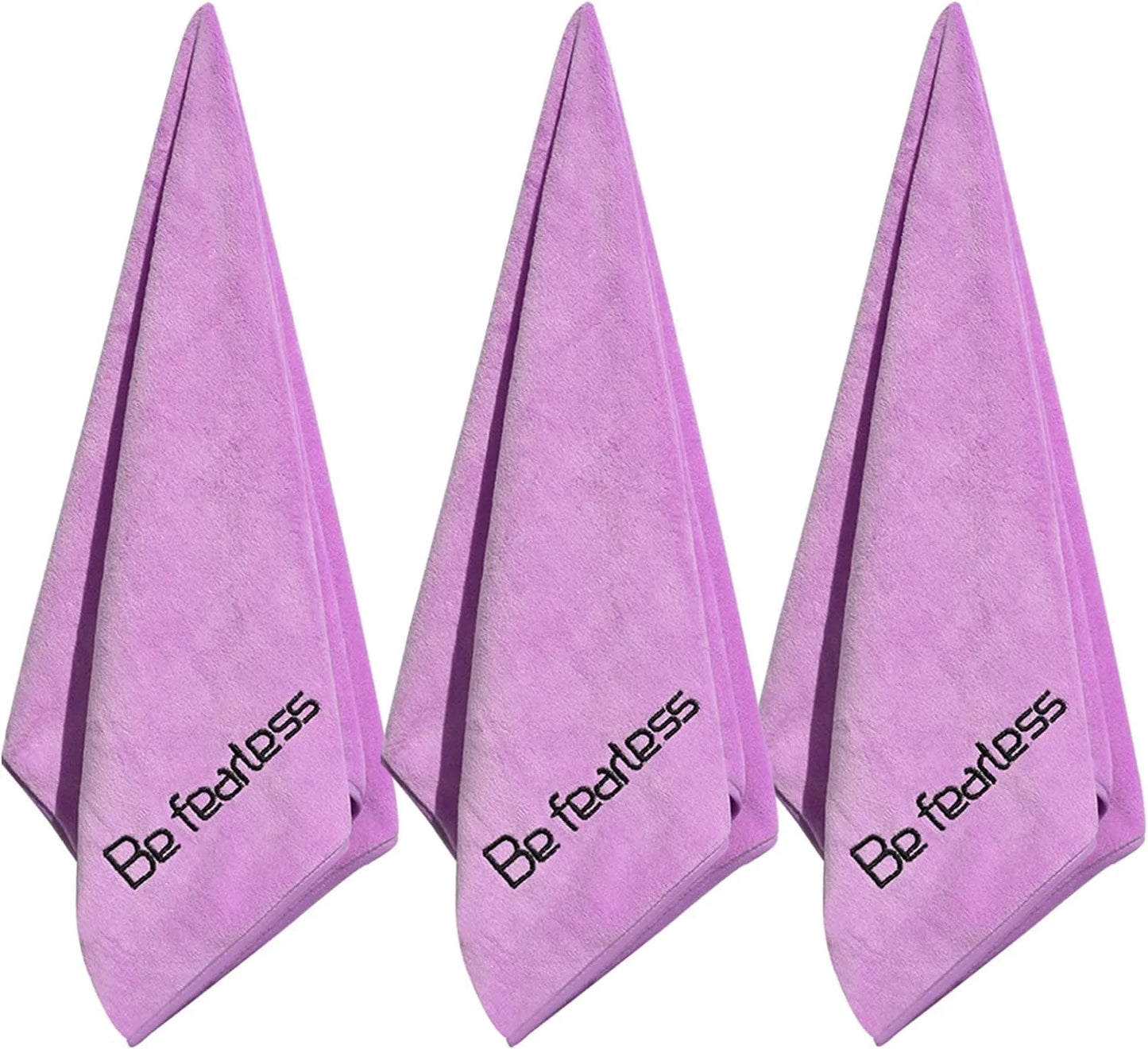 Wuwahold Microfiber Gym Towels for Exercise Fitness, Sports, Workout, 380-GSM 15-Inch X 31-Inch Bath Towels (3 Pack, Deep Purple)