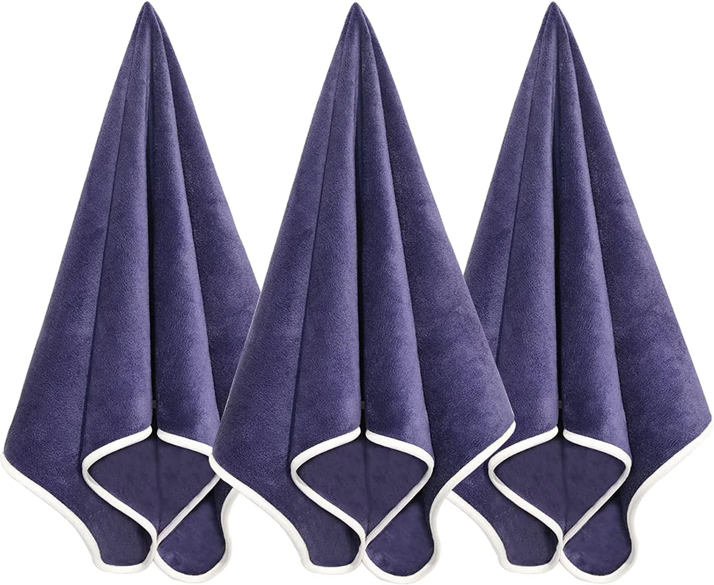 Wuwahold Microfiber Gym Towels for Exercise Fitness, Sports, Workout, 380-GSM 15-Inch X 31-Inch Bath Towels (3 Pack, Deep Purple)