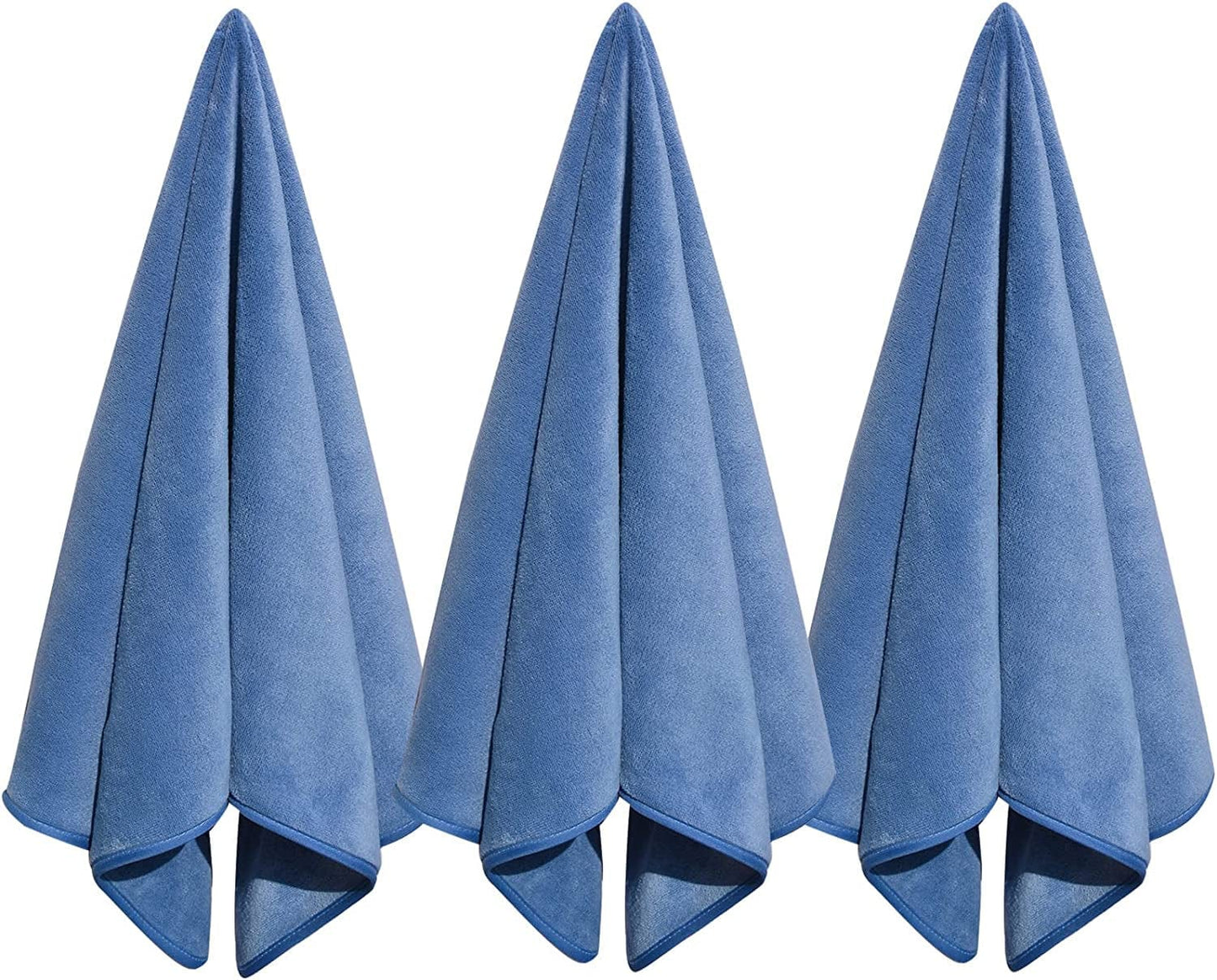 Wuwahold Microfiber Gym Towels for Exercise Fitness, Sports, Workout, 380-GSM 15-Inch X 31-Inch Bath Towels (3 Pack, Deep Purple)