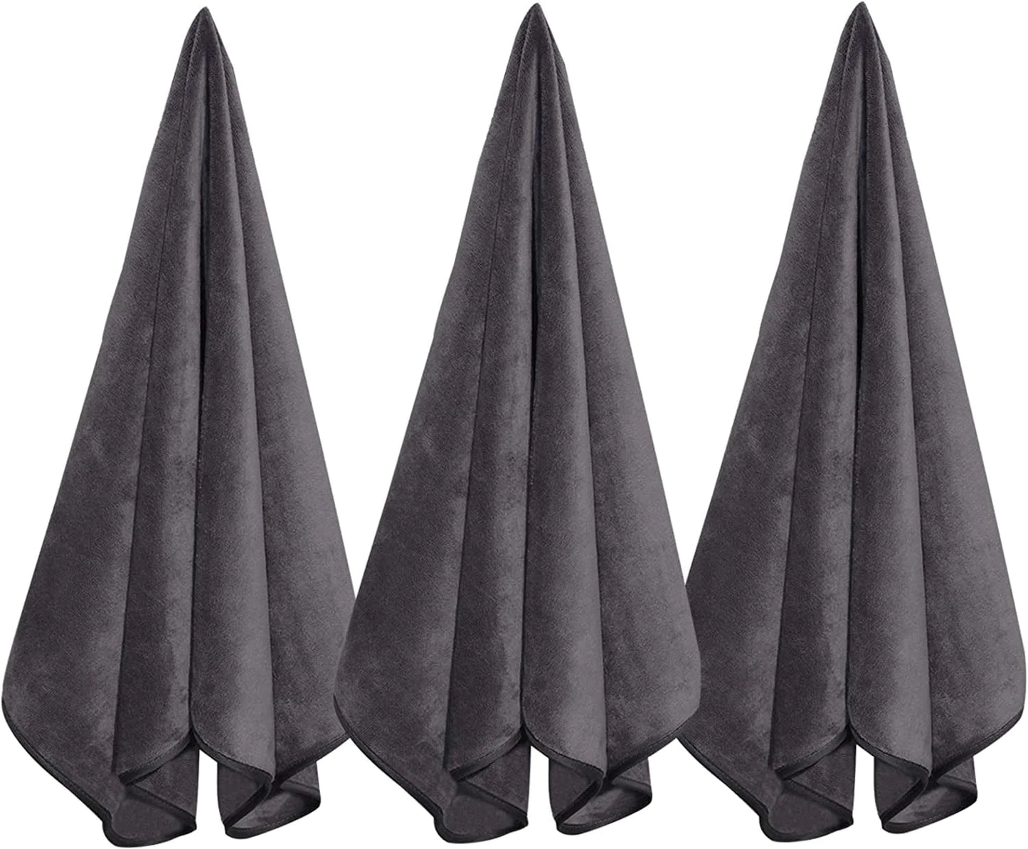 Wuwahold Microfiber Gym Towels for Exercise Fitness, Sports, Workout, 380-GSM 15-Inch X 31-Inch Bath Towels (3 Pack, Deep Purple)