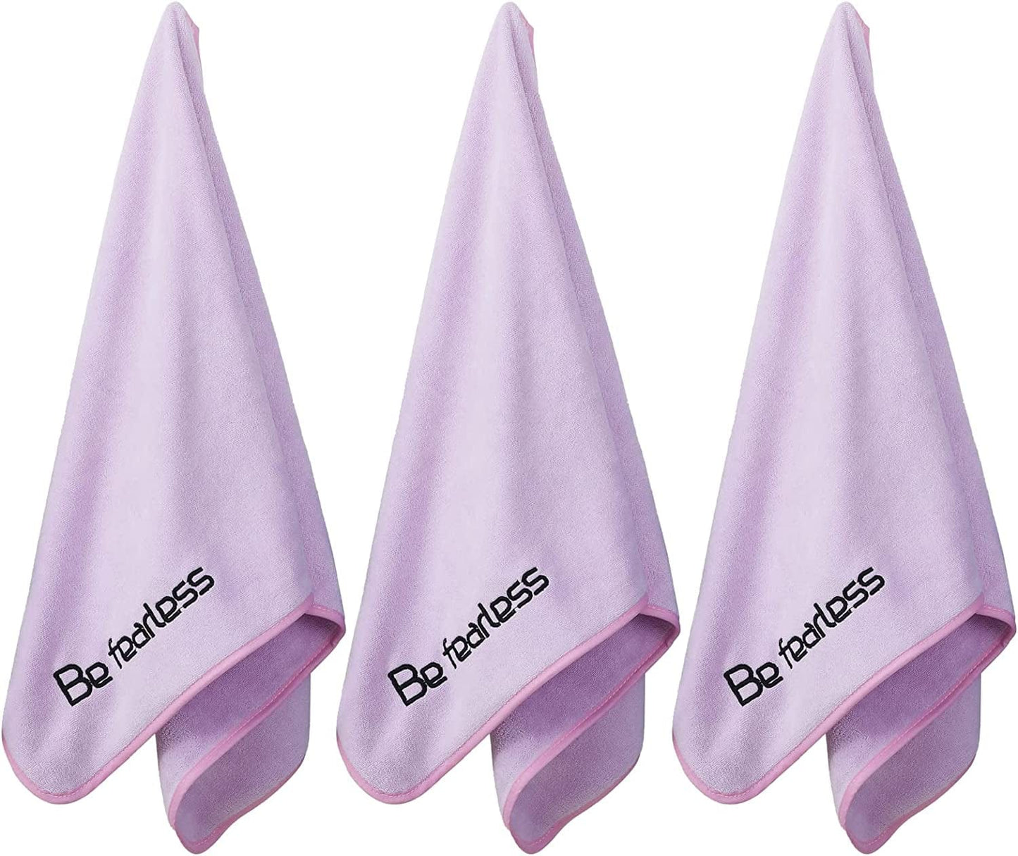 Wuwahold Microfiber Gym Towels for Exercise Fitness, Sports, Workout, 380-GSM 15-Inch X 31-Inch Bath Towels (3 Pack, Deep Purple)