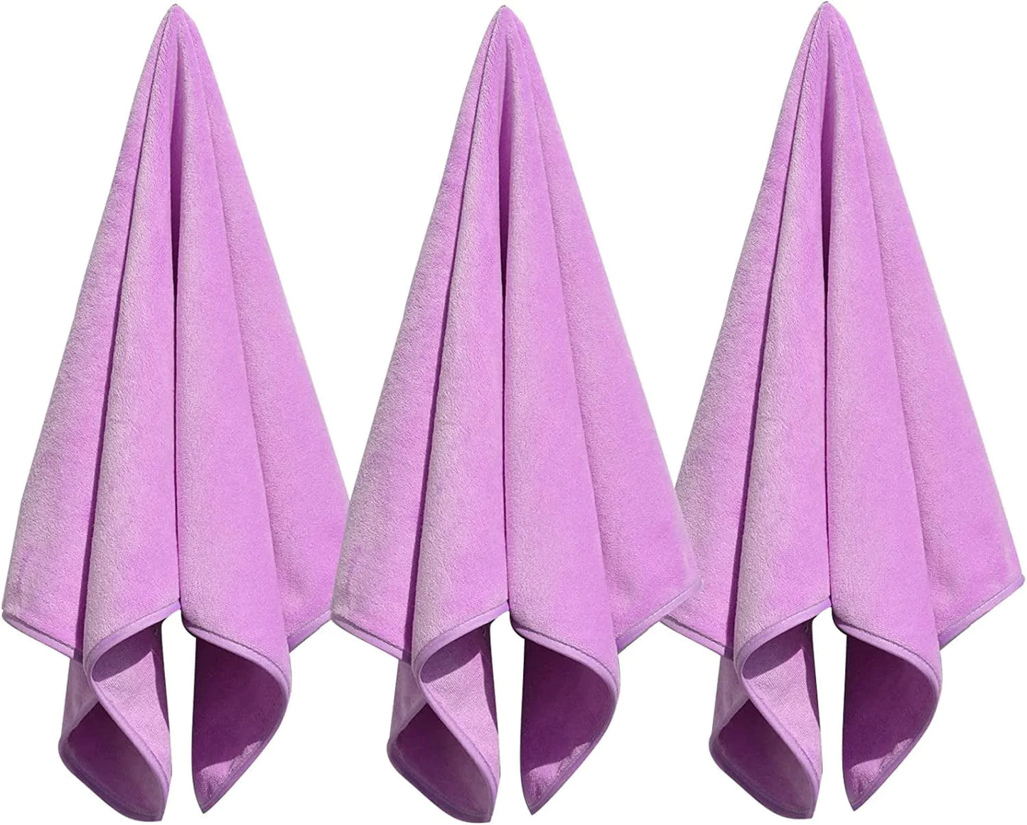 Wuwahold Microfiber Gym Towels for Exercise Fitness, Sports, Workout, 380-GSM 15-Inch X 31-Inch Bath Towels (3 Pack, Deep Purple)