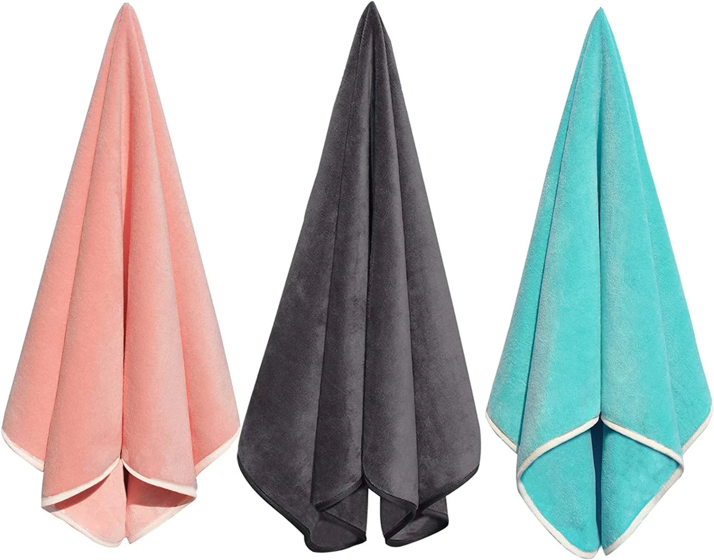 Wuwahold Microfiber Gym Towels for Exercise Fitness, Sports, Workout, 380-GSM 15-Inch X 31-Inch Bath Towels (3 Pack, Deep Purple)