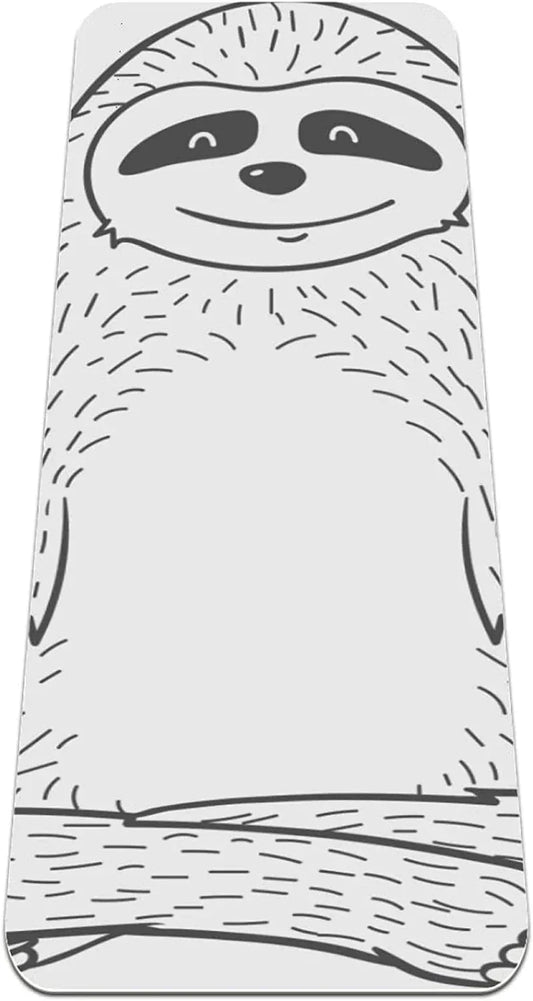 WXVOVXW Yoga Mat 72 X 24 Cute Cartoon Sloth Sitting in Yoga Pose Eco Friendly Non Slip Fitness Exercise Mat for Pilates and Floor Exercises