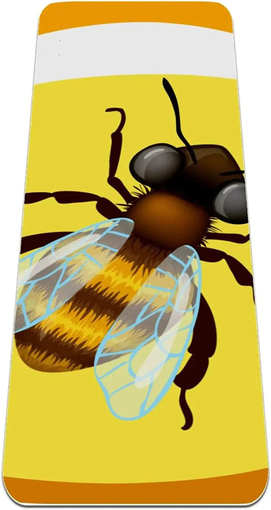 WXVOVXW Yoga Mat 72 X 24 Honey Emblem Set Eco Friendly Non Slip Fitness Exercise Mat for Pilates and Floor Exercises