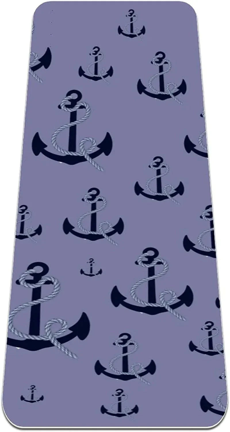 WXVOVXW Yoga Mat 72 X 24 Marine Anchor Eco Friendly Non Slip Fitness Exercise Mat for Pilates and Floor Exercises