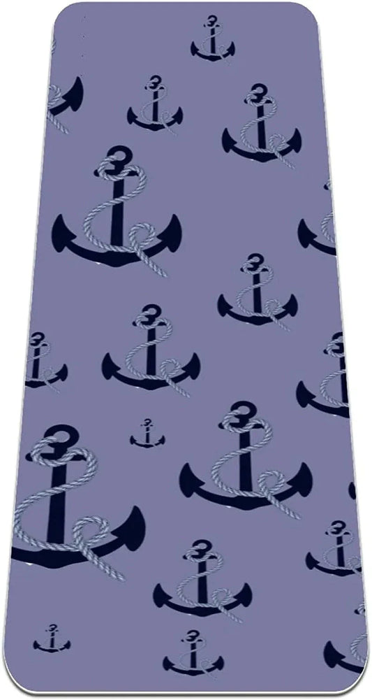 WXVOVXW Yoga Mat 72 X 24 Marine Anchor Eco Friendly Non Slip Fitness Exercise Mat for Pilates and Floor Exercises