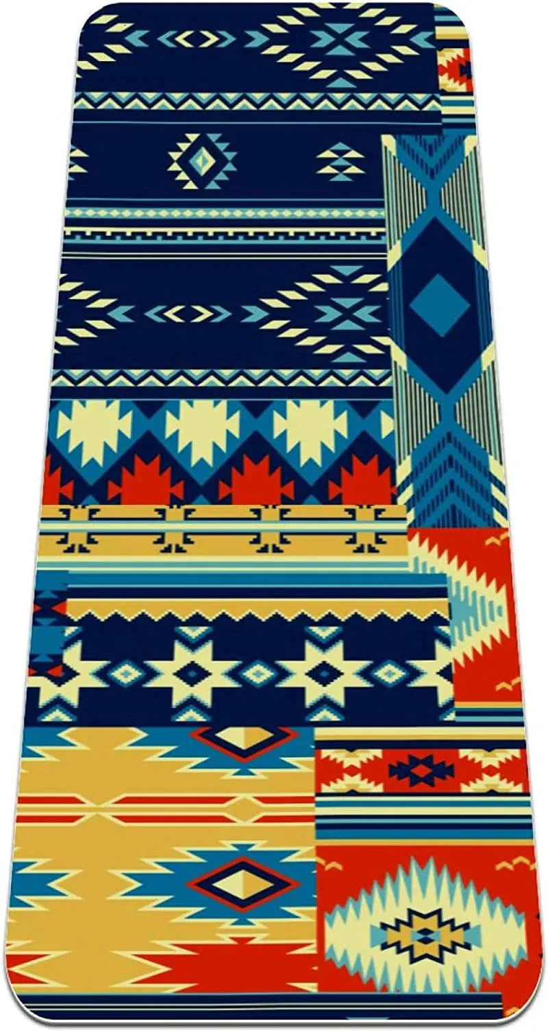 WXVOVXW Yoga Mat 72 X 24 Native American Style Eco Friendly Non Slip Fitness Exercise Mat for Pilates and Floor Exercises