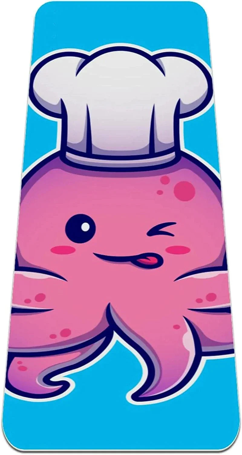 WXVOVXW Yoga Mat 72 X 24 Octopus Eco Friendly Non Slip Fitness Exercise Mat for Pilates and Floor Exercises