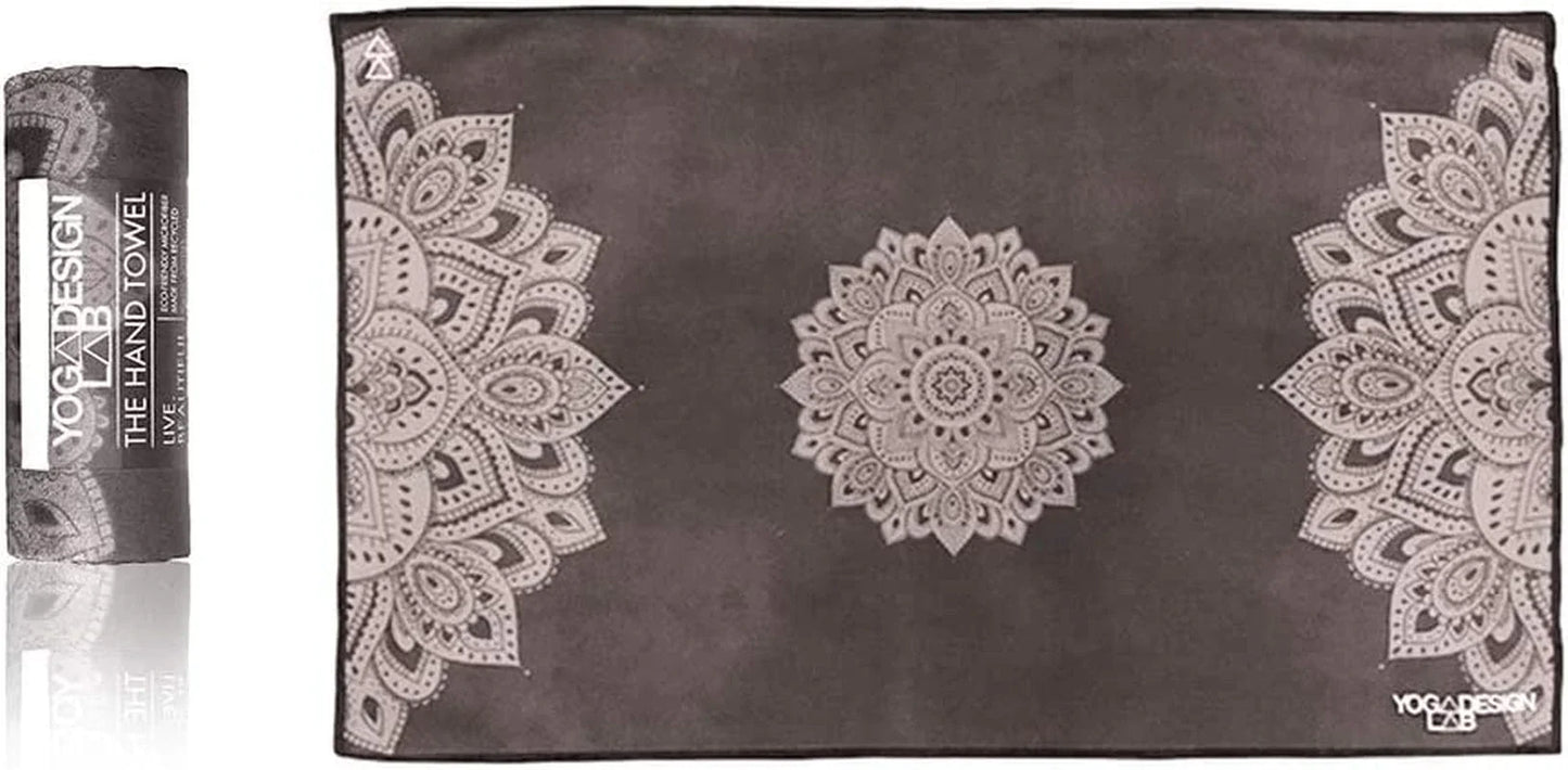 YOGA DESIGN LAB | the Hand Towel | Premium Non Slip Hand Towel | Designed in Bali | Colorful Eco Printed + Quick Dry + Soft | Hot Yoga, Bikram, Ashtanga, Sport, Barre, Travel (Tribeca Sand)