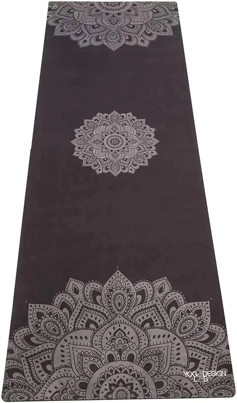YOGA DESIGN LAB | Travel Yoga Mat | 2-In-1 Mat+Towel | Lightweight, Foldable, Eco Luxury | Ideal for Hot Yoga, Bikram, Pilates, Barre, Sweat | 1.5Mm Thick | Includes Carrying Strap!