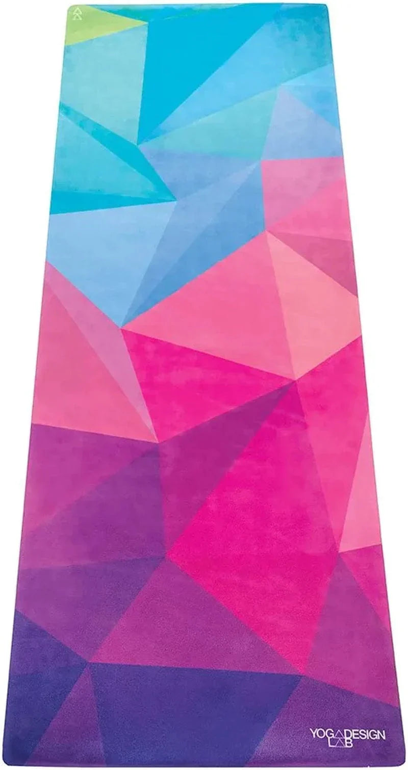 YOGA DESIGN LAB | Travel Yoga Mat | 2-In-1 Mat+Towel | Lightweight, Foldable, Eco Luxury | Ideal for Hot Yoga, Bikram, Pilates, Barre, Sweat | 1.5Mm Thick | Includes Carrying Strap!