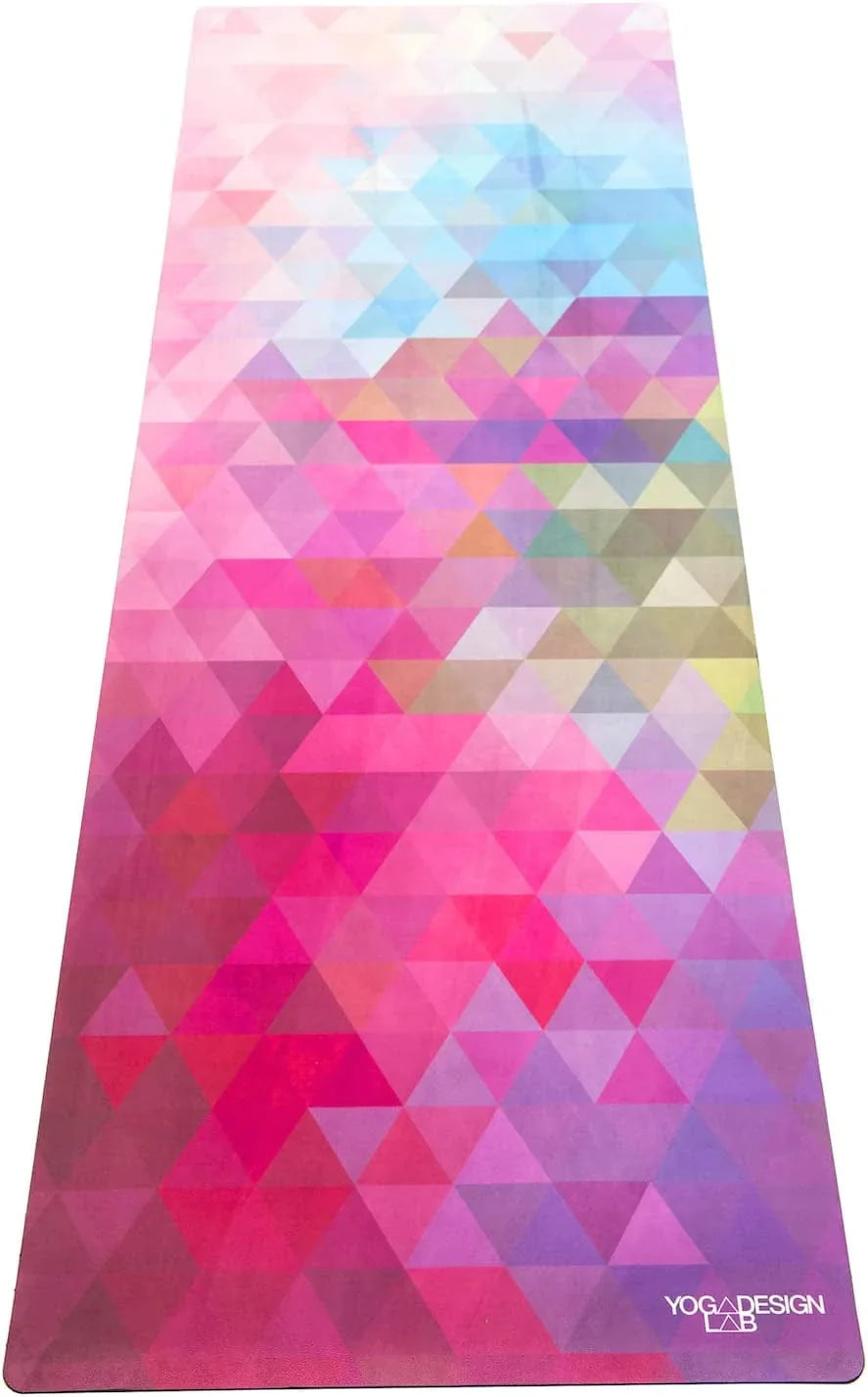 YOGA DESIGN LAB | Travel Yoga Mat | 2-In-1 Mat+Towel | Lightweight, Foldable, Eco Luxury | Ideal for Hot Yoga, Bikram, Pilates, Barre, Sweat | 1.5Mm Thick | Includes Carrying Strap!