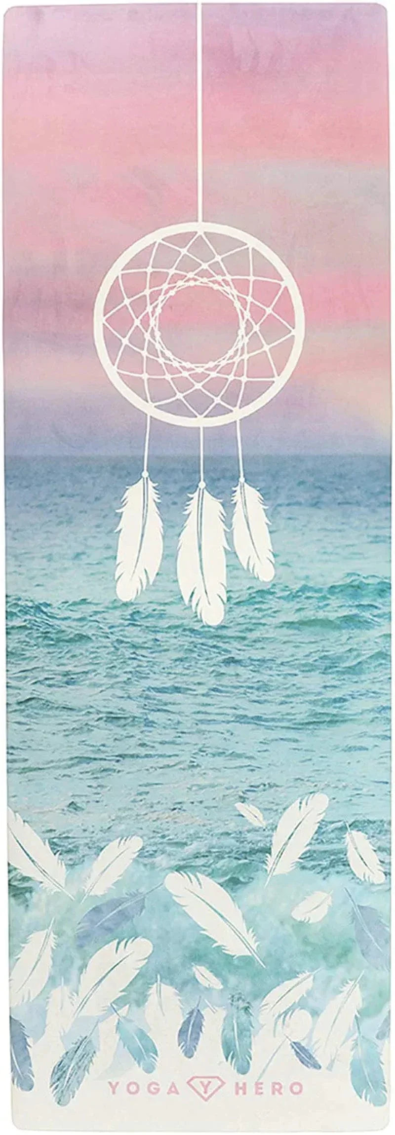 Yoga Hero 2 in 1 Printed Yoga Mat for Women & Men Yoga Mat with Carrying Strap- Vegan Suede and Natural Rubber - Non Slip Exercise Yoga Mats for Home Workout or Studio