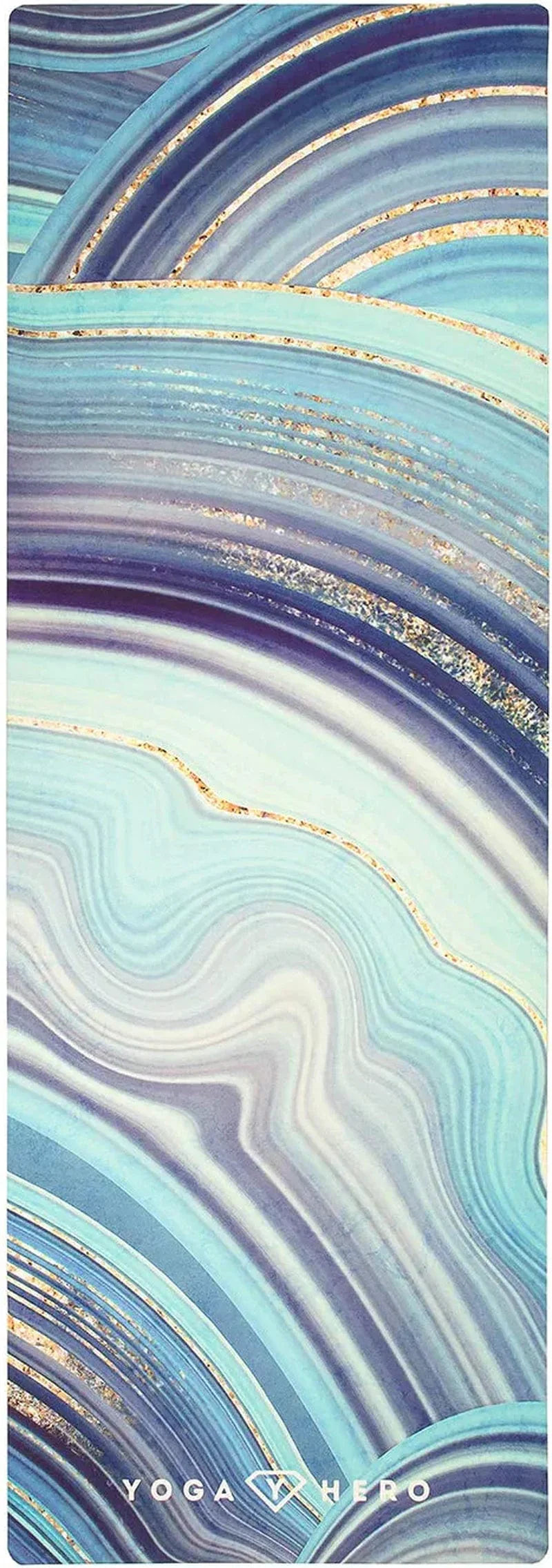 Yoga Hero 2 in 1 Printed Yoga Mat for Women & Men Yoga Mat with Carrying Strap- Vegan Suede and Natural Rubber - Non Slip Exercise Yoga Mats for Home Workout or Studio