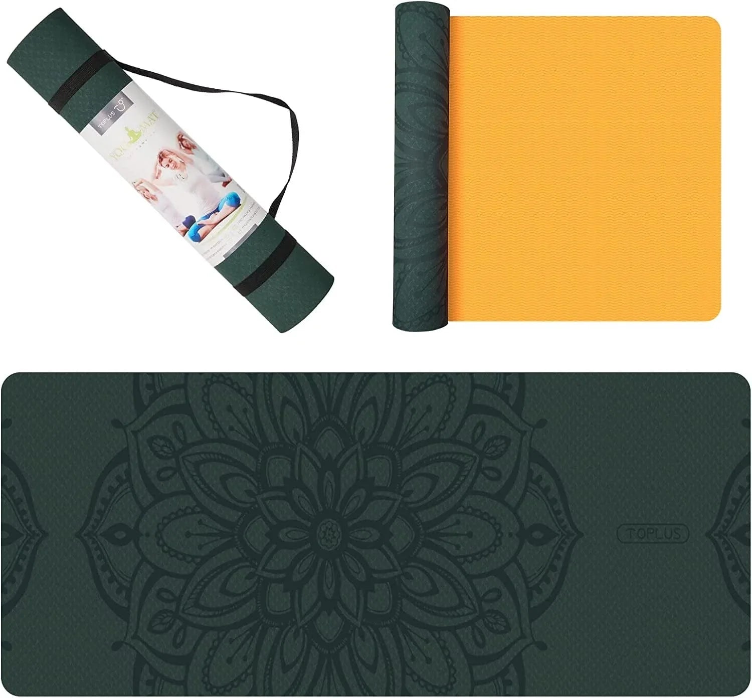 Yoga Mat，1/4 Inch Thickness Yoga Mat Non Slip Textured Surfaces High Density Exercise & Fitness Mat Padding with Carrying Strap, Perfect for Yoga, Pilates and Workout