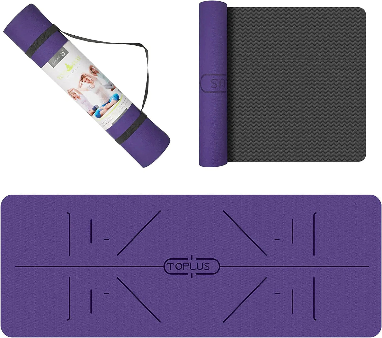 Yoga Mat，1/4 Inch Thickness Yoga Mat Non Slip Textured Surfaces High Density Exercise & Fitness Mat Padding with Carrying Strap, Perfect for Yoga, Pilates and Workout