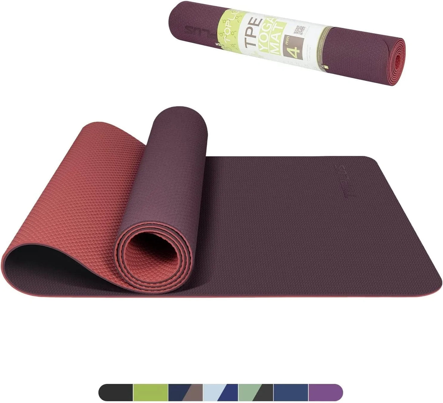 Yoga Mat, Exercise Fitness Thick Large Mat Yoga Mats for Women Men Stretching Yoga Pad -Classic 4Mm Eco Friendly Non Slip Mat for Pilates Gym Home Workout