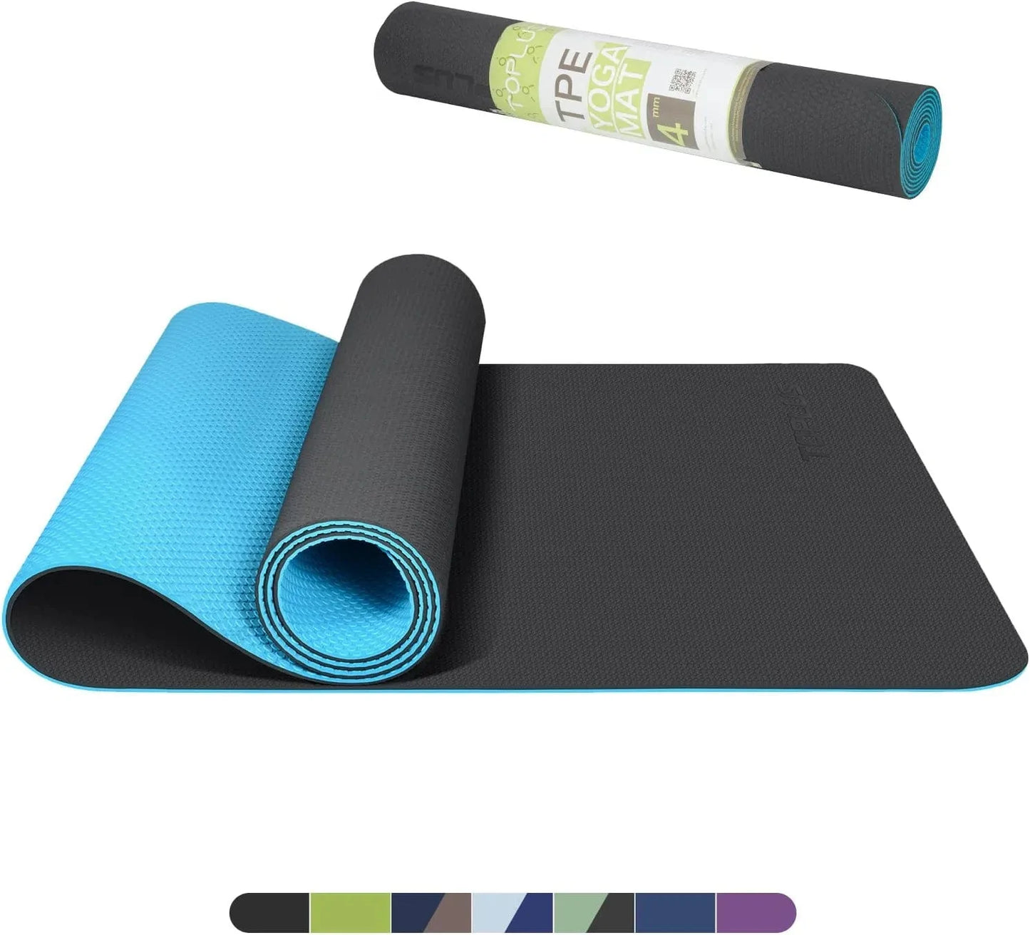 Yoga Mat, Exercise Fitness Thick Large Mat Yoga Mats for Women Men Stretching Yoga Pad -Classic 4Mm Eco Friendly Non Slip Mat for Pilates Gym Home Workout