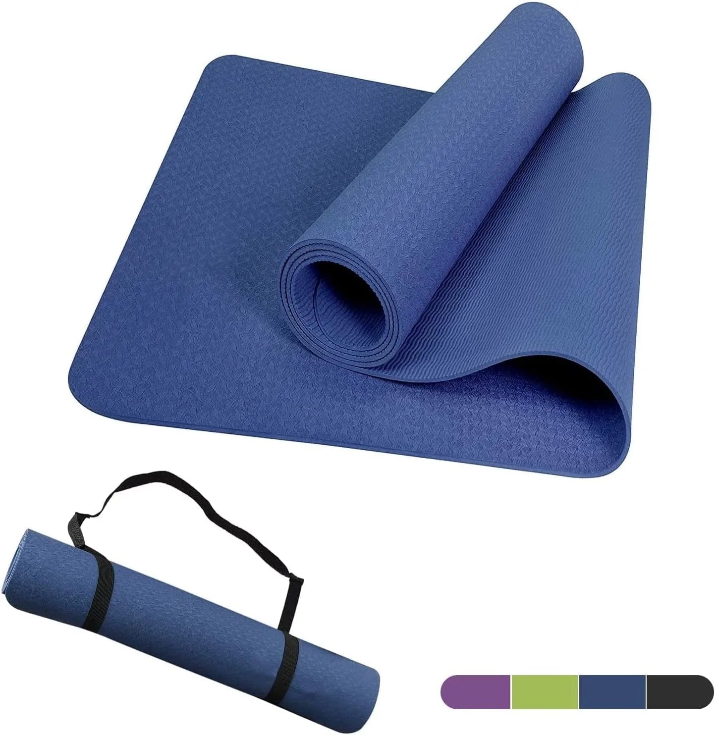 Yoga Mat, Exercise Fitness Thick Large Mat Yoga Mats for Women Men Stretching Yoga Pad -Classic 4Mm Eco Friendly Non Slip Mat for Pilates Gym Home Workout