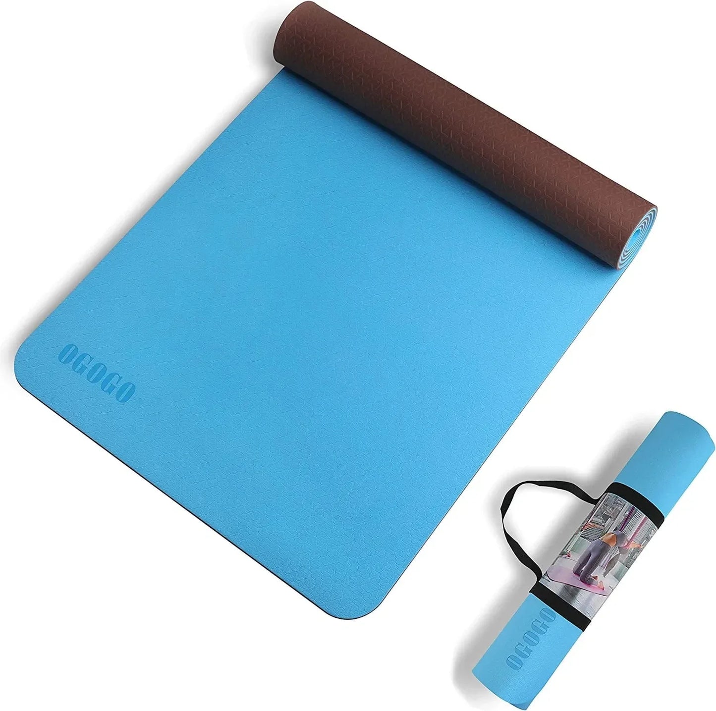 Yoga Mat,High Density Eco Friendly TPE Yoga Workout Mat,Superior Durability,Cushioning and Slip-Resistance for Yoga Pilates Fitness