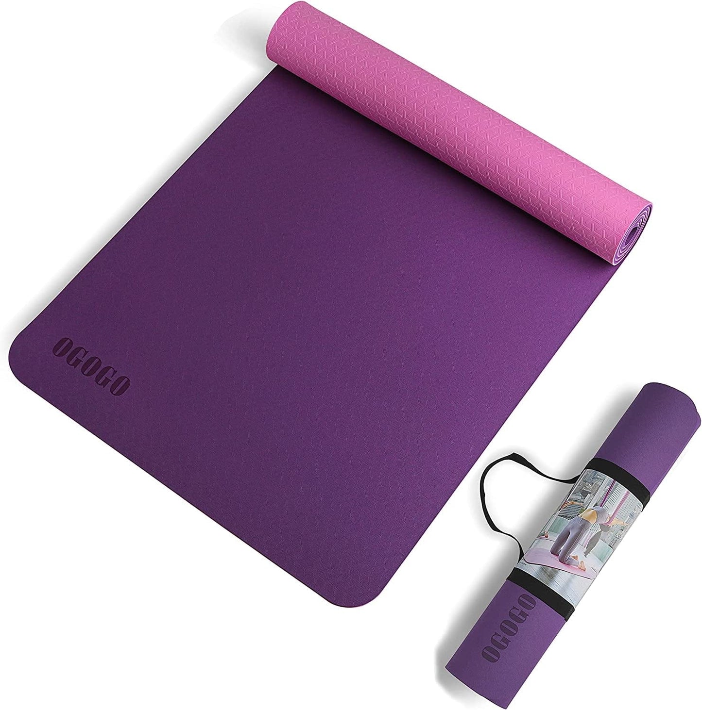 Yoga Mat,High Density Eco Friendly TPE Yoga Workout Mat,Superior Durability,Cushioning and Slip-Resistance for Yoga Pilates Fitness