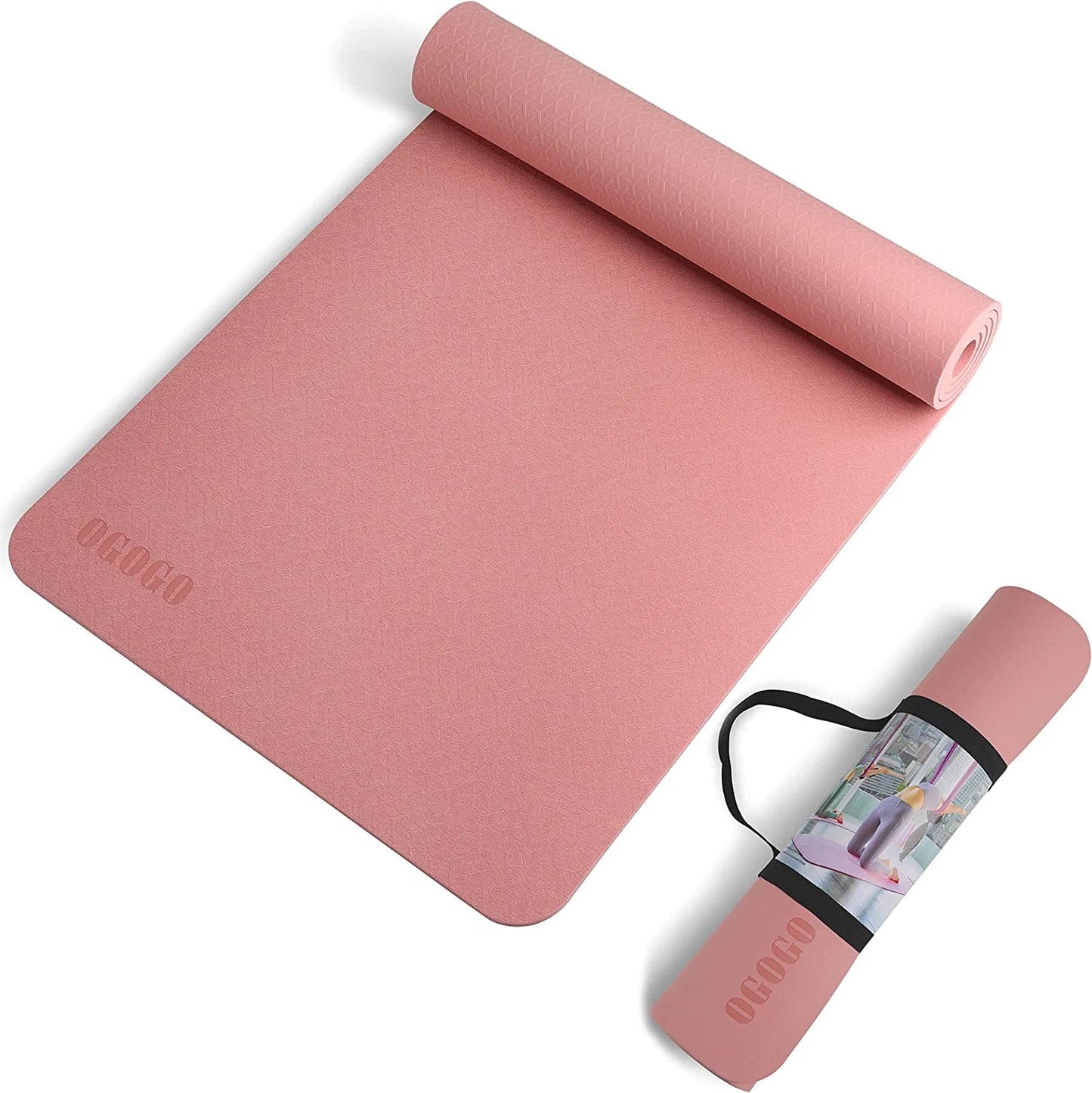 Yoga Mat,High Density Eco Friendly TPE Yoga Workout Mat,Superior Durability,Cushioning and Slip-Resistance for Yoga Pilates Fitness