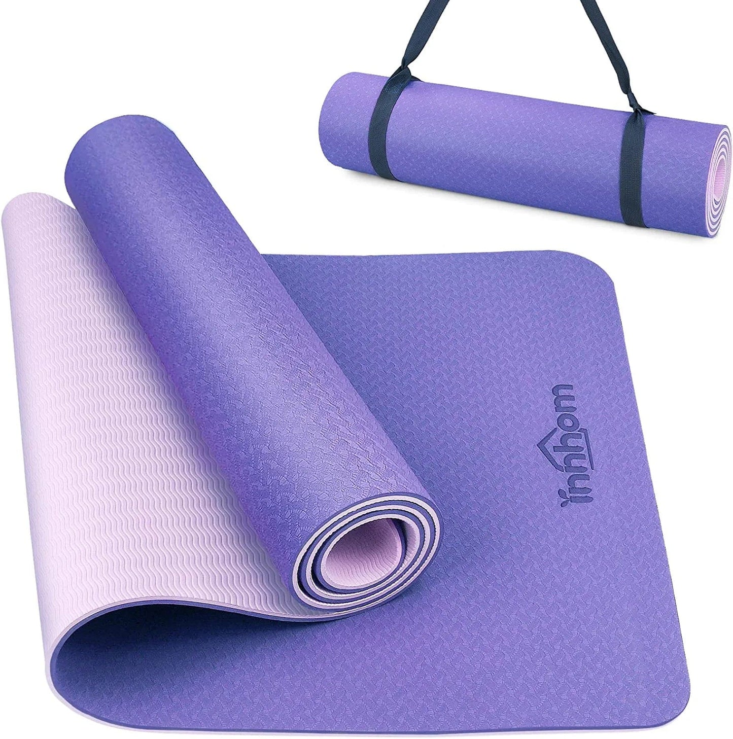 Yoga Mat Innhom Yoga Mats for Women 1/3 Inch Thick Yoga Mat for Men Exercise Mat Workout Mat for Yoga Pilates Home Gym Yoga Mat Non Slip with Carrying Strap